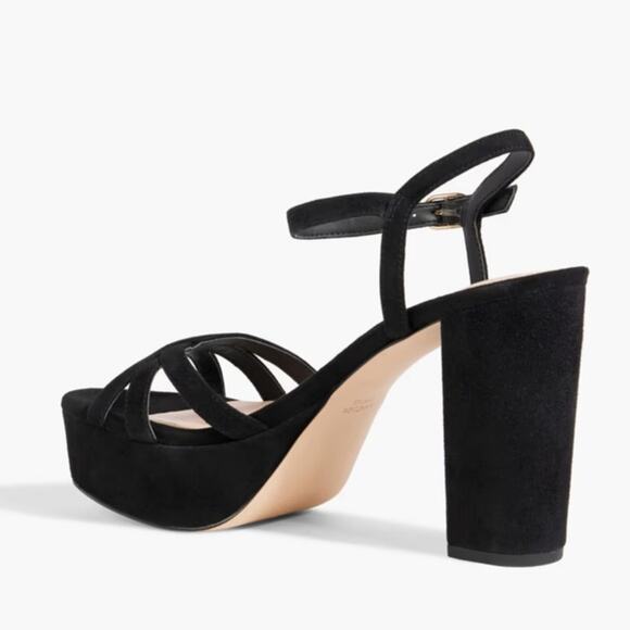 STUART WEITZMAN Keefa Block Heel
Suede Almond Toe Platform‎ Sandals Black - Picture 3 of 12
